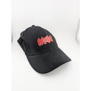 ACDC Fitted Hat Black Red 2005 Vintage Merch Bio Domes Metal Logo